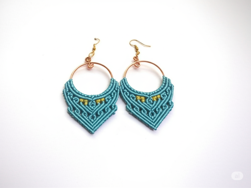 Mahina Macrame Turquoise Earrings