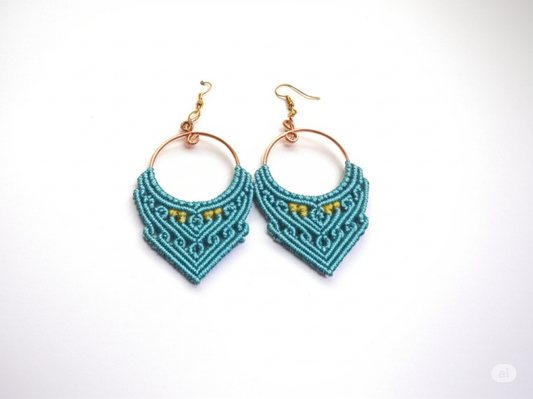 Mahina Macrame Turquoise Earrings