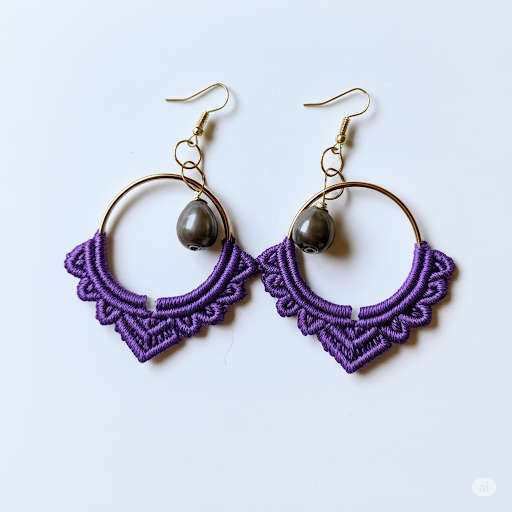 Mahina Macrame Purple Earrings