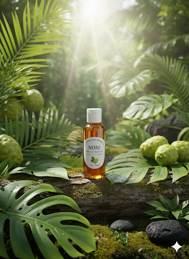 Pacific Islands Handicrafts Noni Scented Coconut Hair & Body Oil 2 Oz